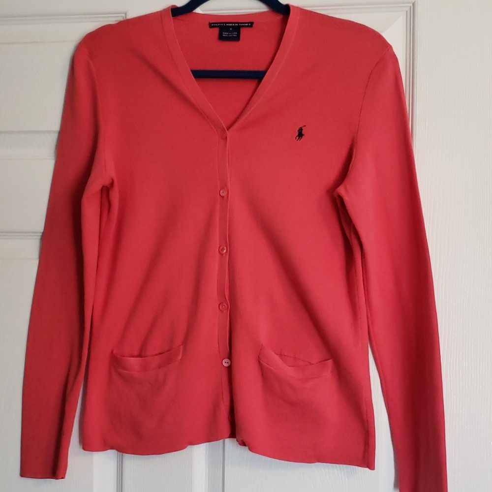RL Sport button down v neck sweater